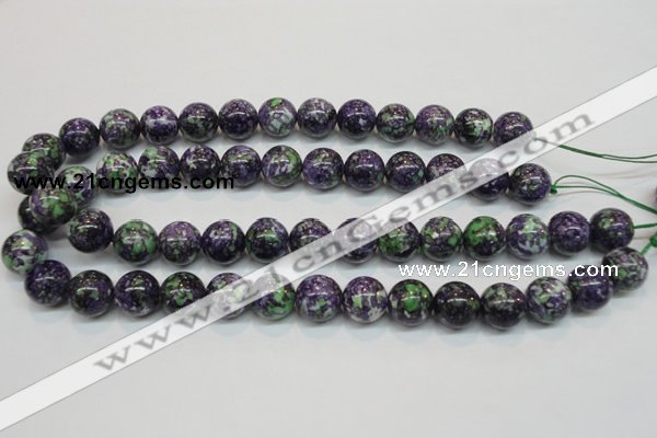 CRF06 15.5 inches 14mm round dyed rain flower stone beads wholesale