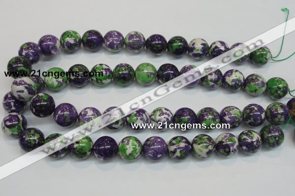 CRF07 15.5 inches 16mm round dyed rain flower stone beads wholesale