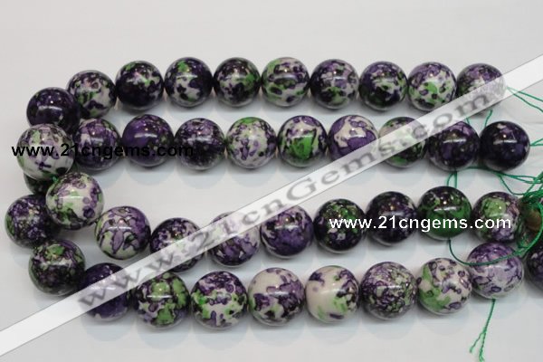 CRF09 15.5 inches 20mm round dyed rain flower stone beads wholesale