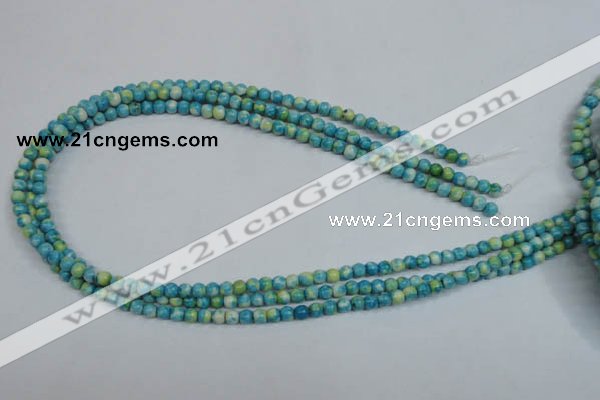 CRF100 15.5 inches 4mm round dyed rain flower stone beads wholesale