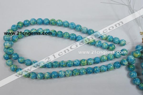 CRF102 15.5 inches 8mm round dyed rain flower stone beads wholesale