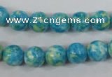 CRF103 15.5 inches 10mm round dyed rain flower stone beads wholesale