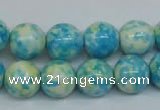 CRF104 15.5 inches 12mm round dyed rain flower stone beads wholesale