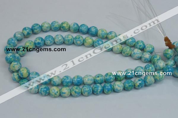 CRF104 15.5 inches 12mm round dyed rain flower stone beads wholesale