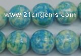 CRF106 15.5 inches 16mm round dyed rain flower stone beads wholesale