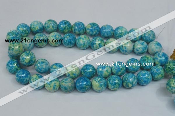 CRF107 15.5 inches 18mm round dyed rain flower stone beads wholesale