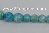 CRF111 15.5 inches 6mm - 14mm round dyed rain flower stone beads