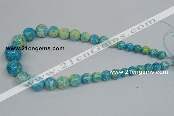 CRF112 15.5 inches 10mm - 20mm round dyed rain flower stone beads