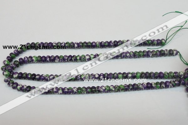 CRF12 15.5 inches 4*6mm rondelle dyed rain flower stone beads wholesale