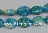 CRF124 15.5 inches 10*14mm oval dyed rain flower stone beads