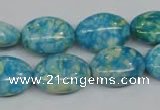 CRF126 15.5 inches 13*18mm oval dyed rain flower stone beads