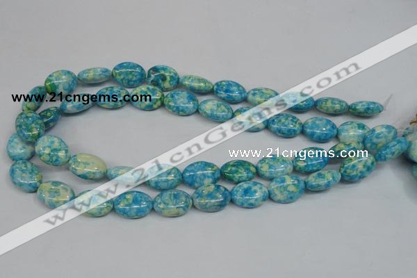 CRF126 15.5 inches 13*18mm oval dyed rain flower stone beads