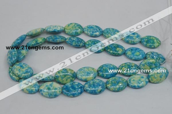 CRF128 15.5 inches 18*25mm oval dyed rain flower stone beads