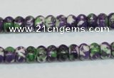 CRF14 15.5 inches 5*8mm rondelle dyed rain flower stone beads wholesale