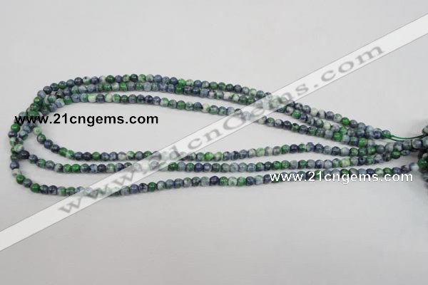 CRF150 15.5 inches 4mm round dyed rain flower stone beads wholesale