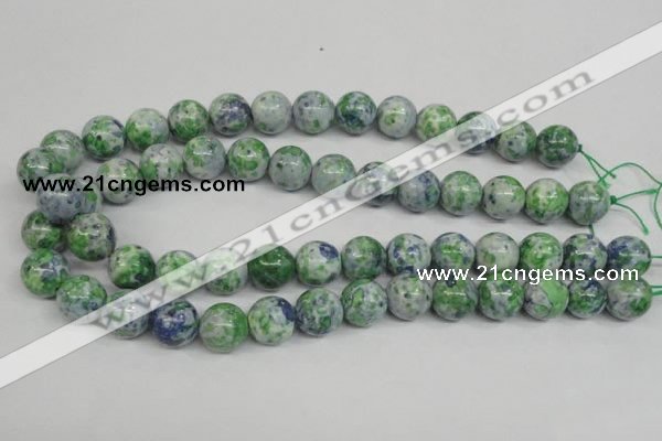 CRF154 15.5 inches 12mm round dyed rain flower stone beads wholesale