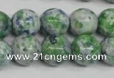 CRF155 15.5 inches 14mm round dyed rain flower stone beads wholesale