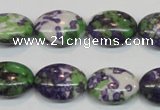 CRF18 15.5 inches 13*18mm oval dyed rain flower stone beads wholesale