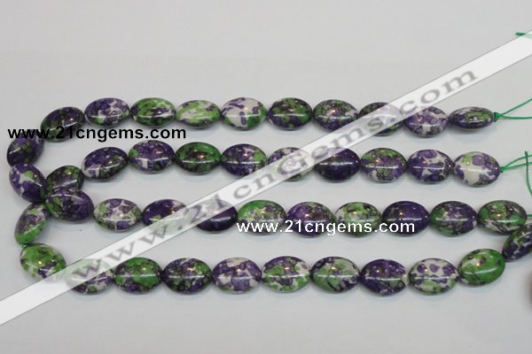 CRF18 15.5 inches 13*18mm oval dyed rain flower stone beads wholesale