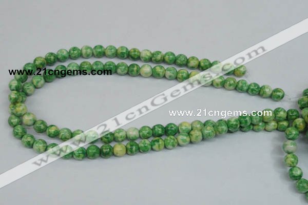 CRF182 15.5 inches 8mm round dyed rain flower stone beads wholesale