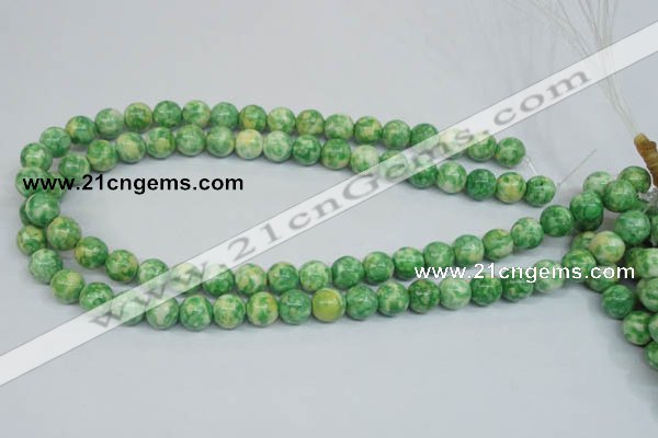 CRF183 15.5 inches 10mm round dyed rain flower stone beads wholesale