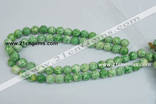 CRF184 15.5 inches 12mm round dyed rain flower stone beads wholesale