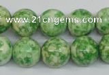 CRF185 15.5 inches 14mm round dyed rain flower stone beads wholesale