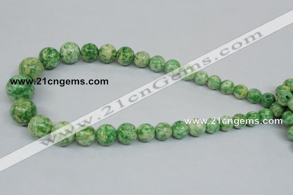 CRF192 15.5 inches 10mm - 20mm round dyed rain flower stone beads