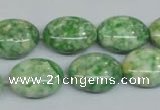 CRF206 15.5 inches 13*18mm oval dyed rain flower stone beads