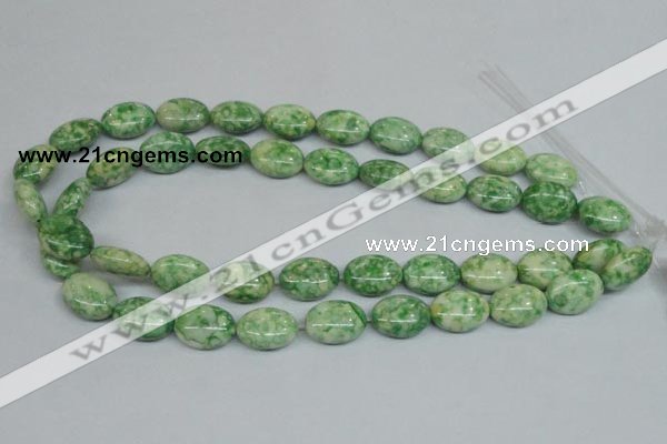 CRF206 15.5 inches 13*18mm oval dyed rain flower stone beads