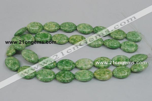 CRF208 15.5 inches 18*25mm oval dyed rain flower stone beads