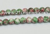 CRF22 15.5 inches 6mm round dyed rain flower stone beads wholesale