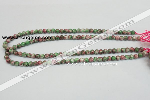 CRF22 15.5 inches 6mm round dyed rain flower stone beads wholesale