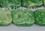 CRF225 15.5 inches 20*26mm rectangle dyed rain flower stone beads