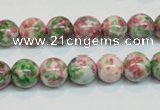 CRF24 15.5 inches 10mm round dyed rain flower stone beads wholesale