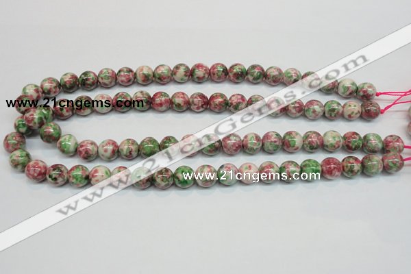 CRF24 15.5 inches 10mm round dyed rain flower stone beads wholesale