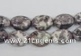 CRF243 15.5 inches 10*14mm oval dyed rain flower stone beads