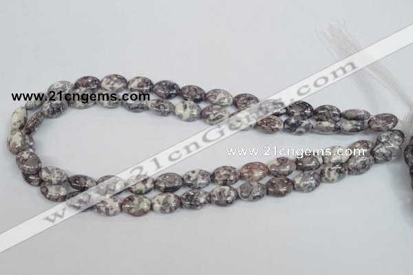 CRF243 15.5 inches 10*14mm oval dyed rain flower stone beads