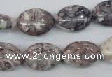 CRF245 15.5 inches 13*18mm oval dyed rain flower stone beads