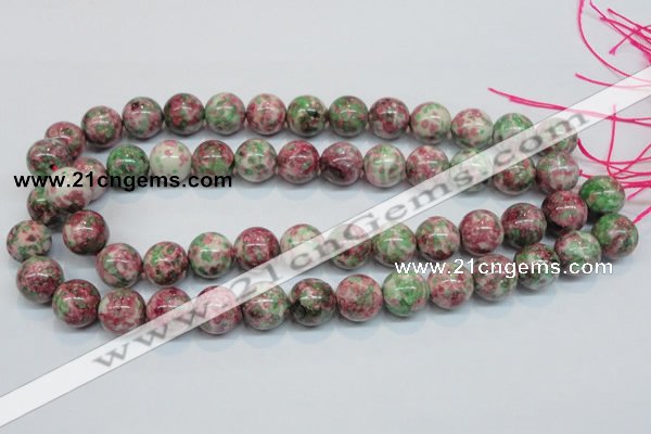 CRF27 15.5 inches 16mm round dyed rain flower stone beads wholesale