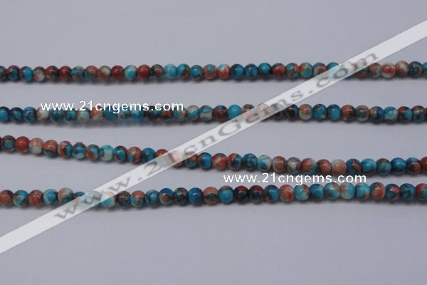 CRF270 15.5 inches 3mm round dyed rain flower stone beads