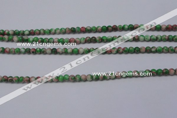 CRF271 15.5 inches 3mm round dyed rain flower stone beads