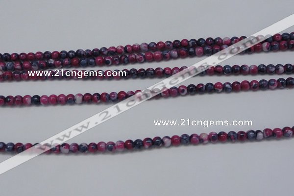 CRF273 15.5 inches 3mm round dyed rain flower stone beads