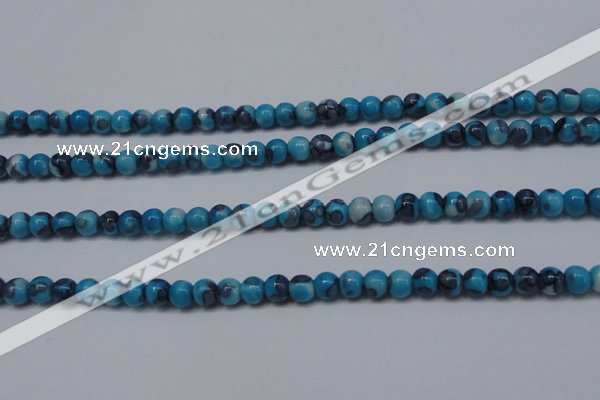 CRF274 15.5 inches 3mm round dyed rain flower stone beads