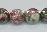 CRF28 15.5 inches 18mm round dyed rain flower stone beads wholesale