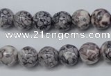 CRF282 15.5 inches 8mm round dyed rain flower stone beads