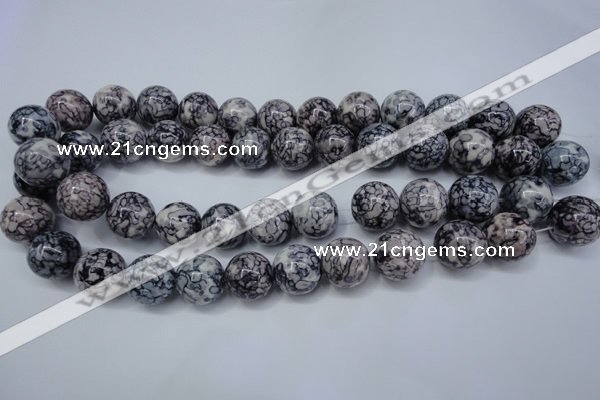 CRF285 15.5 inches 14mm round dyed rain flower stone beads