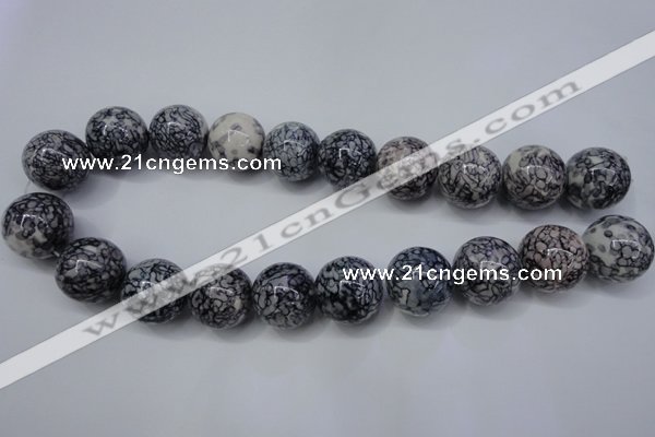 CRF288 15.5 inches 20mm round dyed rain flower stone beads