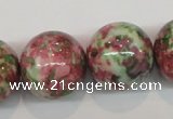 CRF29 15.5 inches 20mm round dyed rain flower stone beads wholesale