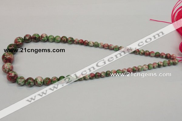 CRF30 15.5 inches multi sizes round dyed rain flower stone beads wholesale